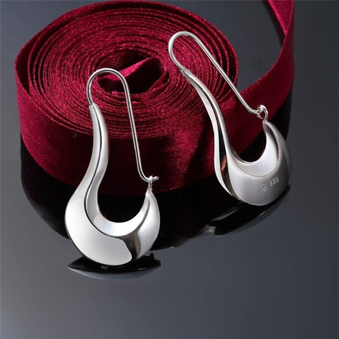 Unique Sterling Silver Oblong Earrings  E4