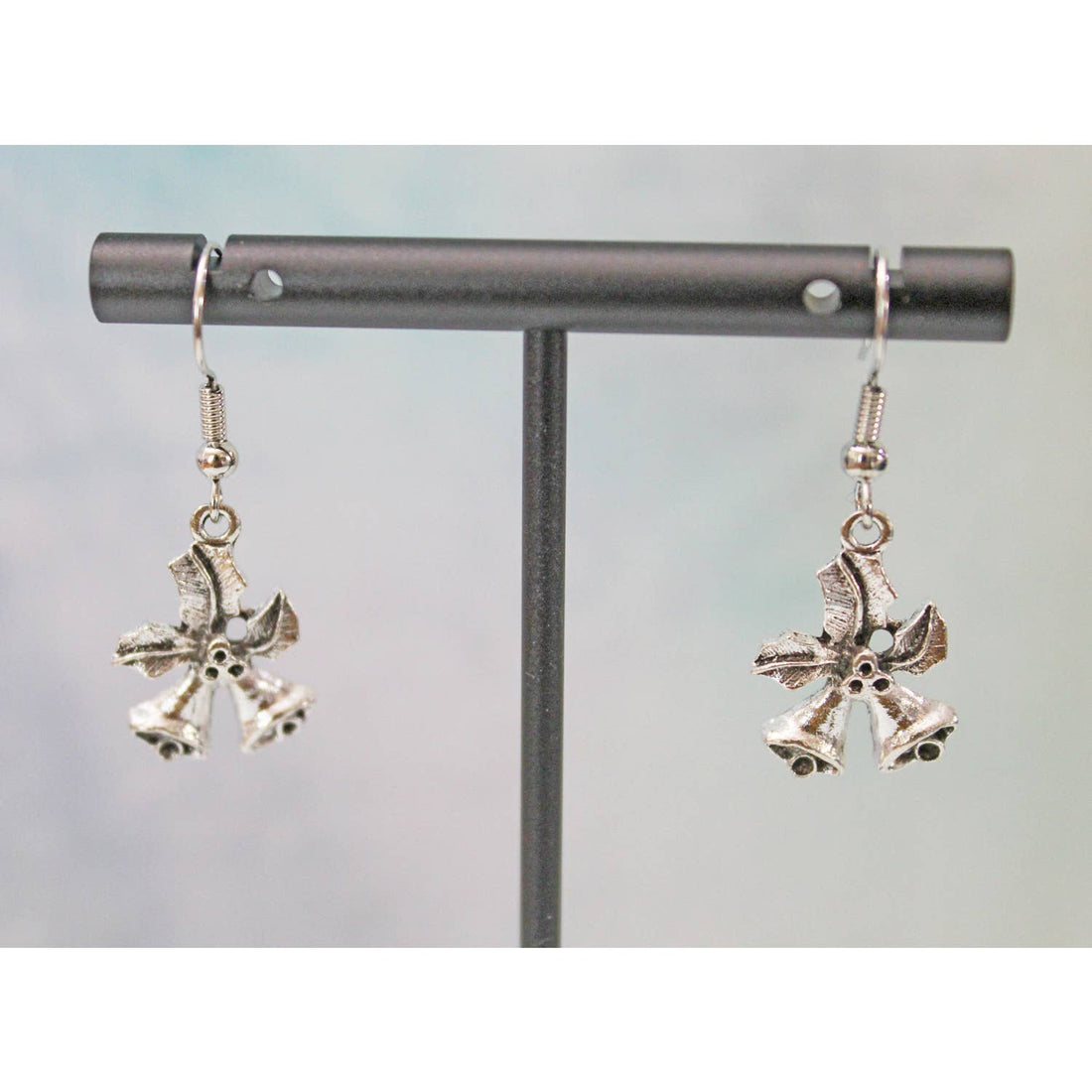 Silver Christmas Bell Earrings E128