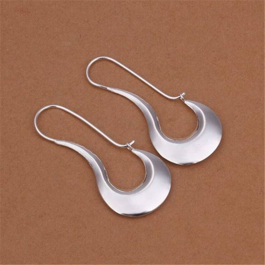 Unique Sterling Silver Oblong Earrings  E4