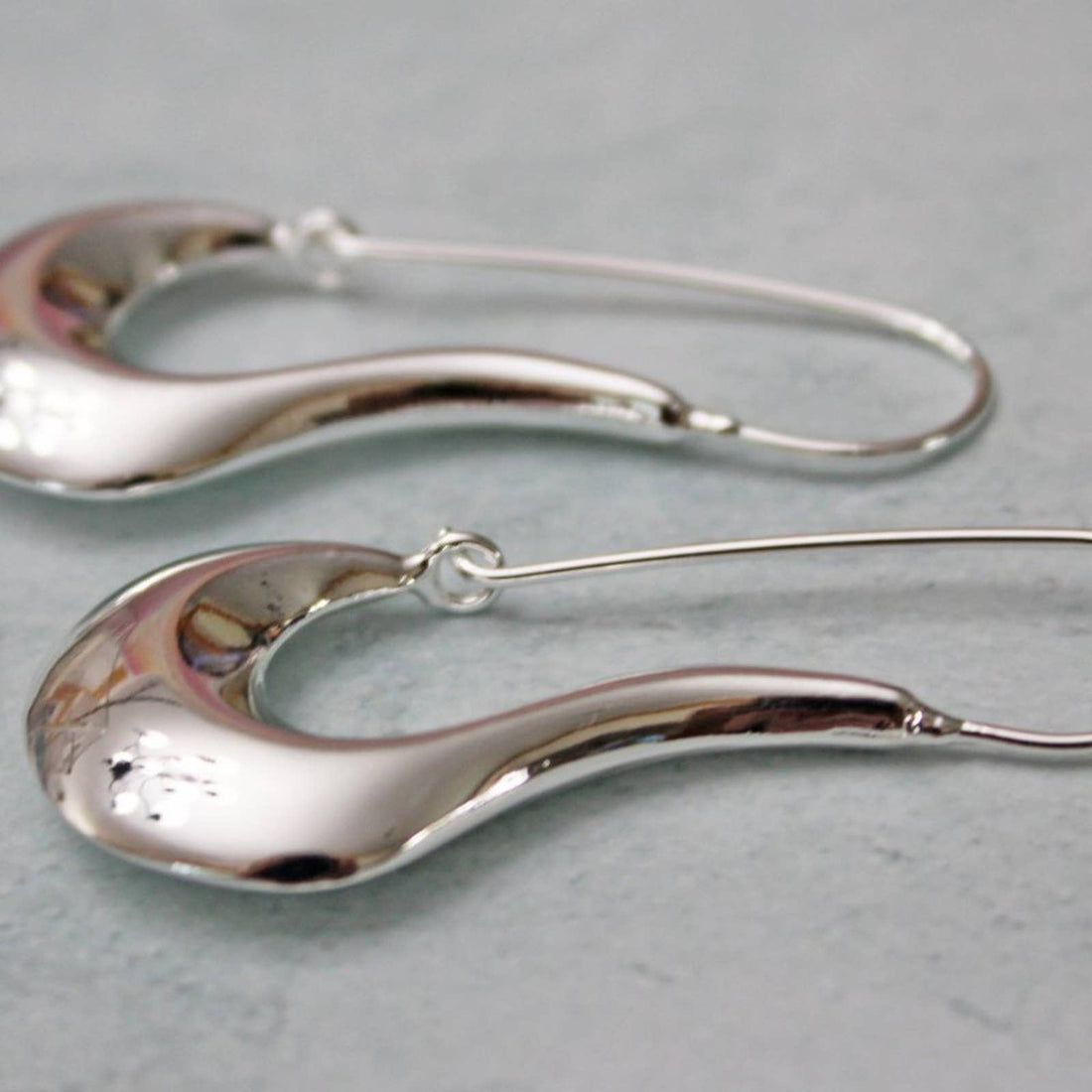 Unique Sterling Silver Oblong Earrings  E4