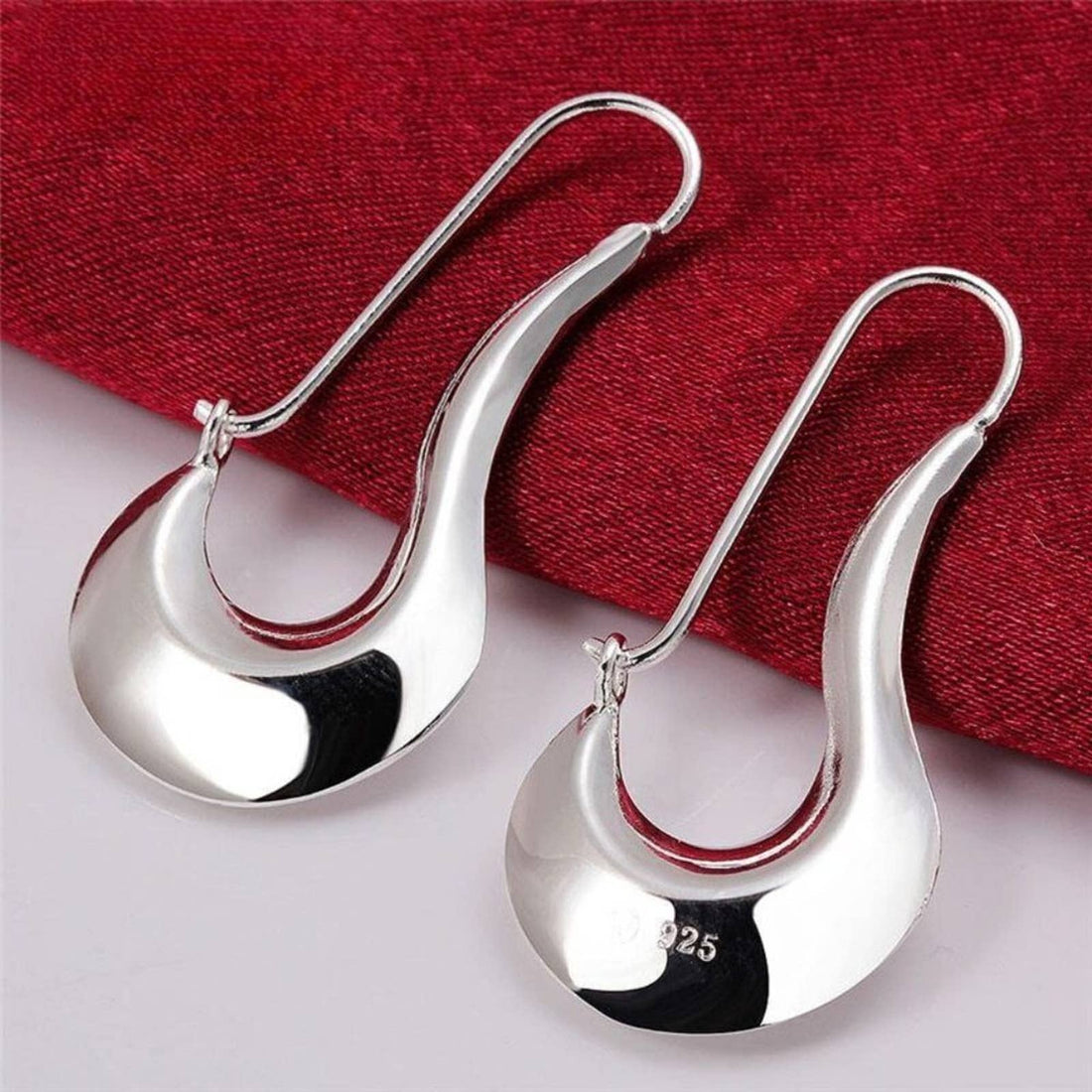 Unique Sterling Silver Oblong Earrings  E4