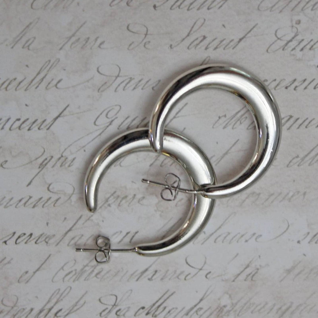 New Small 925 Silver Post Hoop Earrings E39