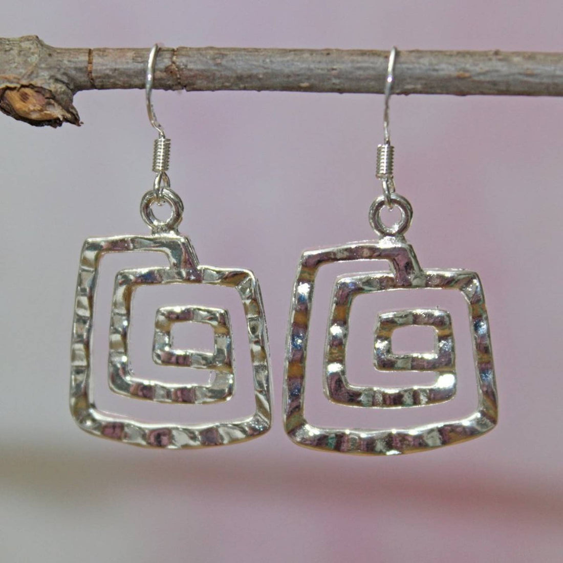 New Sterling Silver 925 Geometric Drop Earrings  E1