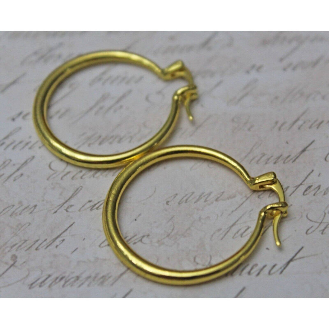 Gold Plated over Sterling Silver 925 Hoop Earrings E77