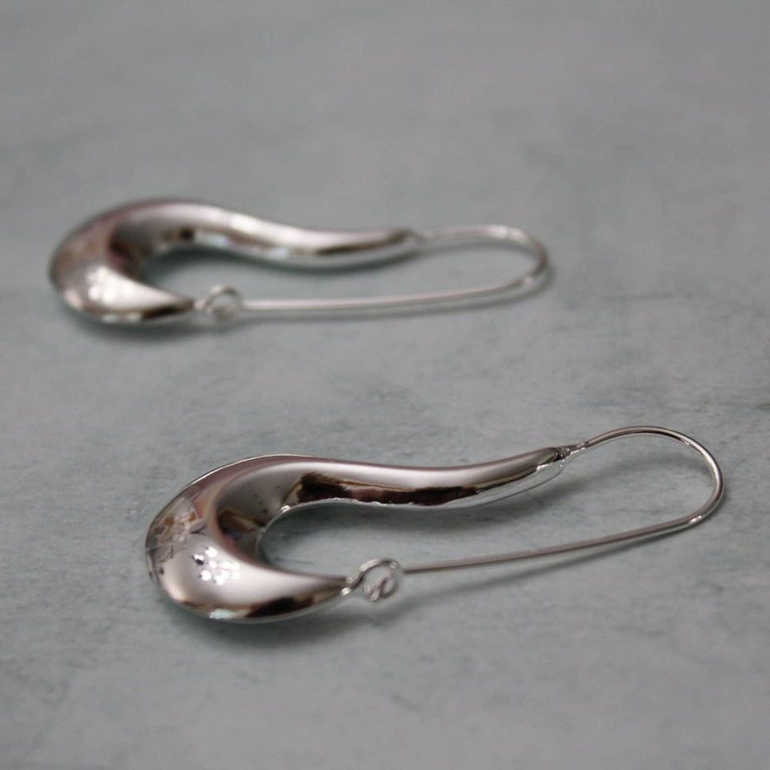 Unique Sterling Silver Oblong Earrings  E4